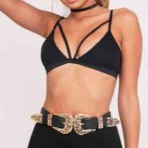 Rhoda Black Triangle Strap Detail